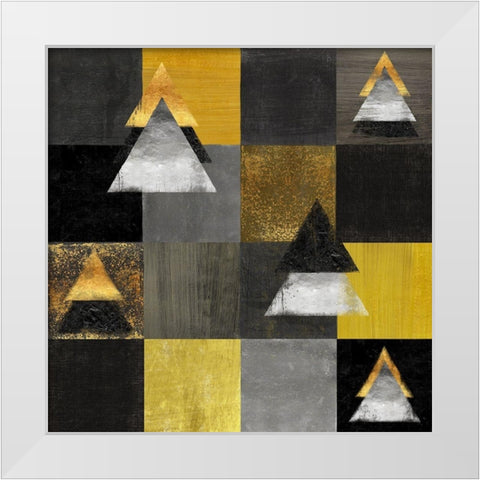Abstract Christmas Trees White Modern Wood Framed Art Print by Lavoie, Tina