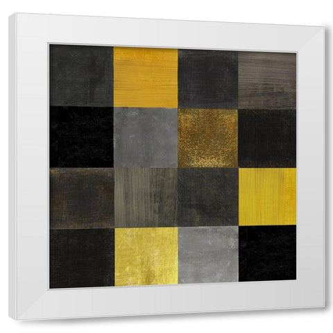 Abstract Geometric Squares White Modern Wood Framed Art Print by Lavoie, Tina