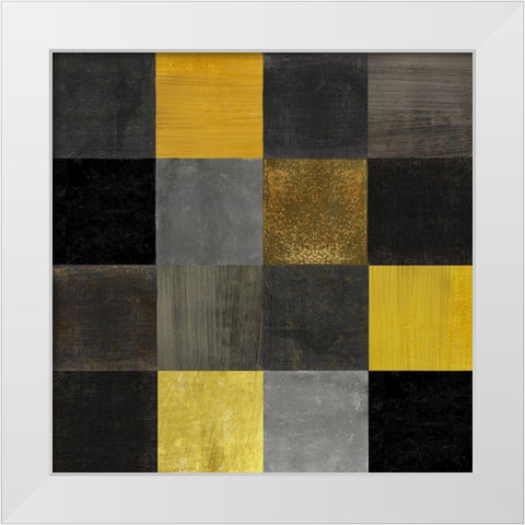 Abstract Geometric Squares White Modern Wood Framed Art Print by Lavoie, Tina