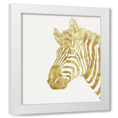 Gilt Zebra White Modern Wood Framed Art Print by Lavoie, Tina