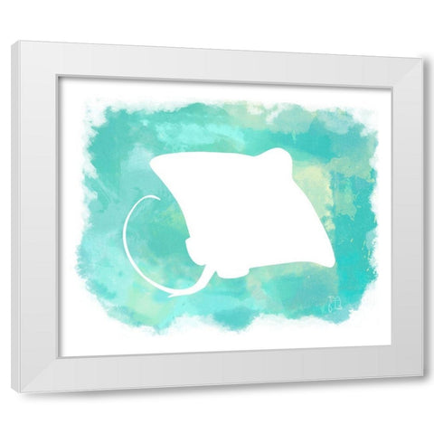 Heart of the Sea Manta Ray White Modern Wood Framed Art Print by Lavoie, Tina