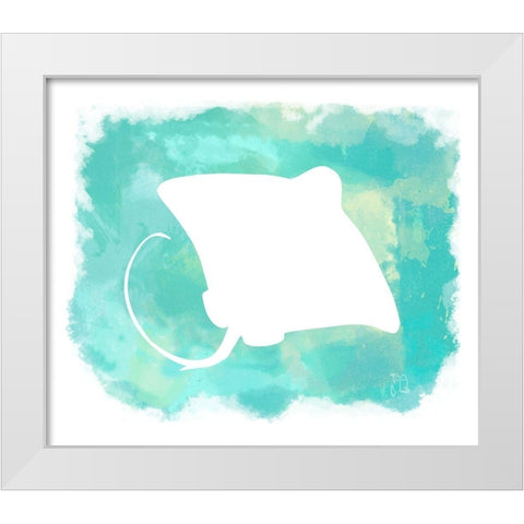 Heart of the Sea Manta Ray White Modern Wood Framed Art Print by Lavoie, Tina