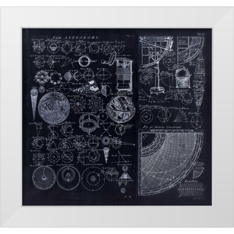 Astronomy Diagrams From 1728 White Modern Wood Framed Art Print by Lavoie, Tina