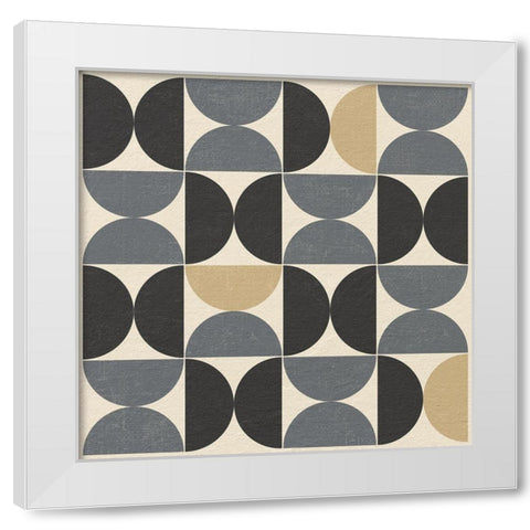 Minimalist Abstract Geometric 70s Style White Modern Wood Framed Art Print by Lavoie, Tina