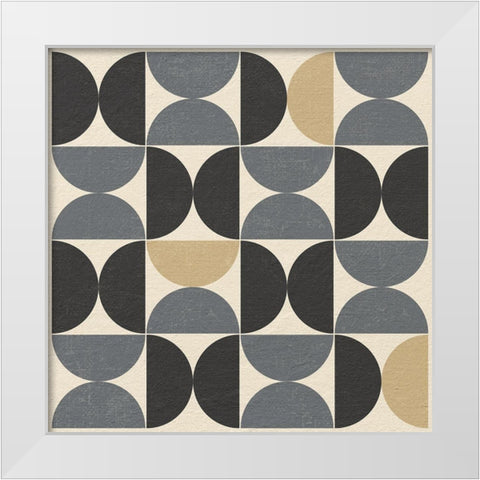 Minimalist Abstract Geometric 70s Style White Modern Wood Framed Art Print by Lavoie, Tina