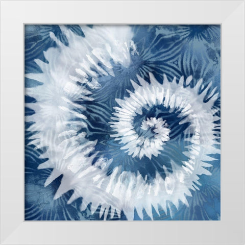 Indigo Tie Dye I White Modern Wood Framed Art Print by Lavoie, Tina