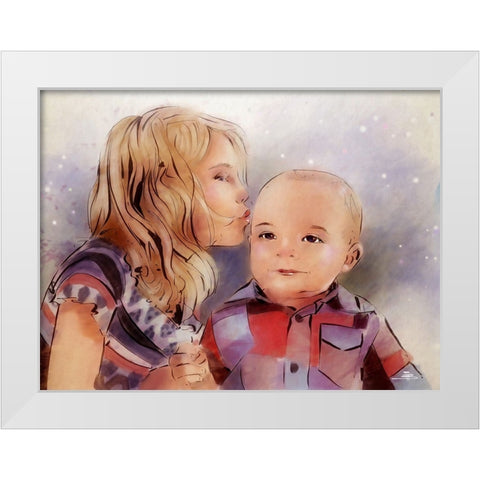 Holiday Portrait White Modern Wood Framed Art Print by TMBorenstein