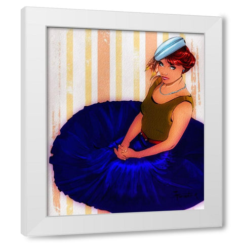 Cobalt White Modern Wood Framed Art Print by TMBorenstein