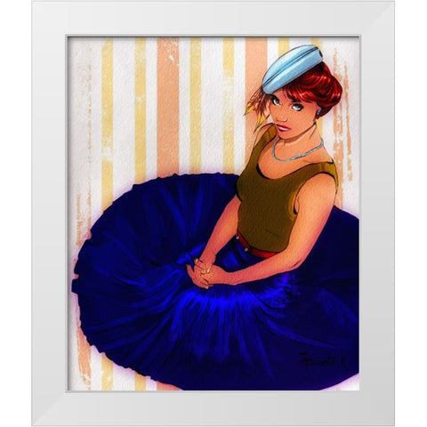 Cobalt White Modern Wood Framed Art Print by TMBorenstein