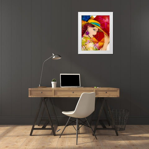 54 Tip Of The Hat White Modern Wood Framed Art Print by TMBorenstein