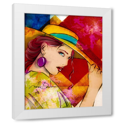 54 Tip Of The Hat White Modern Wood Framed Art Print by TMBorenstein