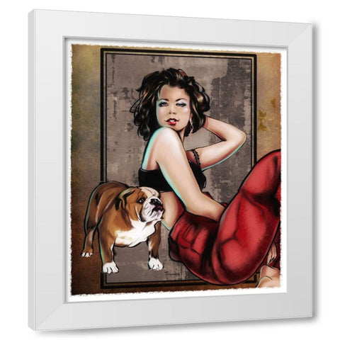 Me And Boo White Modern Wood Framed Art Print by TMBorenstein