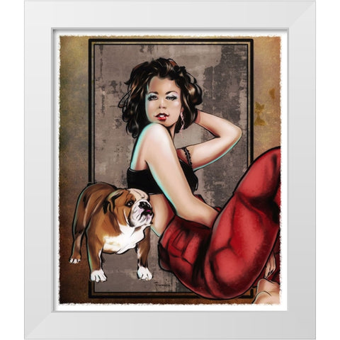 Me And Boo White Modern Wood Framed Art Print by TMBorenstein