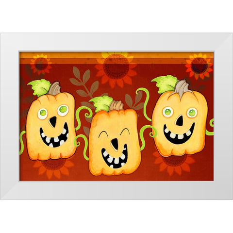 Three In A Row White Modern Wood Framed Art Print by Wade, Valarie