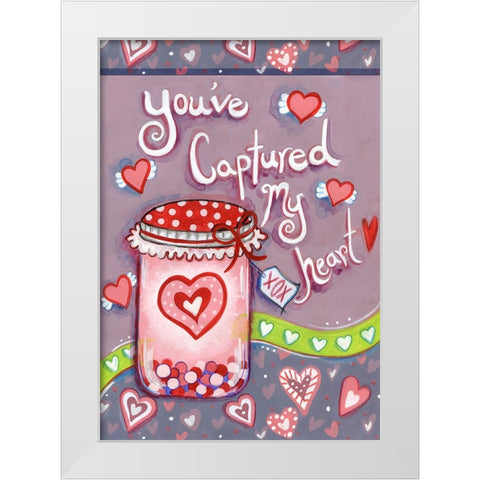 Captured Heart White Modern Wood Framed Art Print by Wade, Valarie