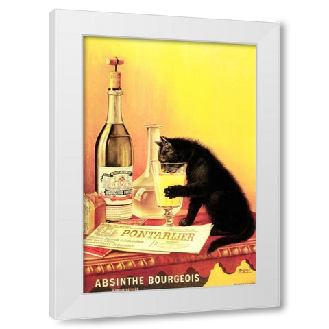 Absinthe Bourgeois White Modern Wood Framed Art Print by Vintage Apple Collection