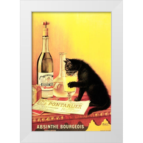 Absinthe Bourgeois White Modern Wood Framed Art Print by Vintage Apple Collection