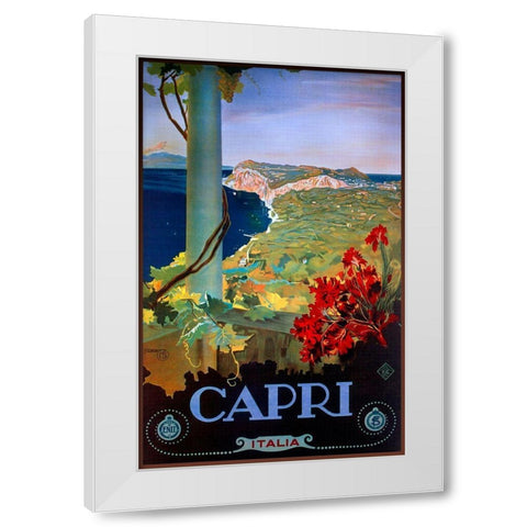 Capri Italia White Modern Wood Framed Art Print by Vintage Apple Collection