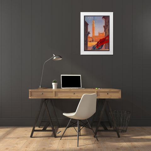 Siena White Modern Wood Framed Art Print by Vintage Apple Collection