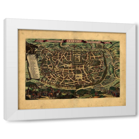 Holy Land III White Modern Wood Framed Art Print by Vintage Apple Collection