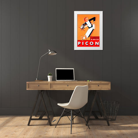 Amer Picon White Modern Wood Framed Art Print by Vintage Apple Collection