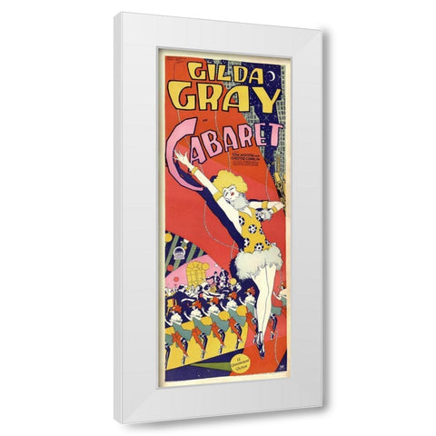 Gilda Gray Cabaret White Modern Wood Framed Art Print by Vintage Apple Collection