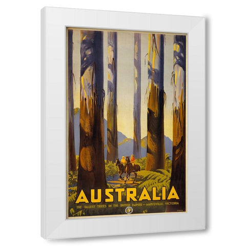 Australia Trees White Modern Wood Framed Art Print by Vintage Apple Collection