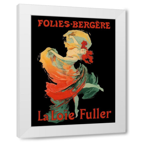 Folies-Bergere White Modern Wood Framed Art Print by Vintage Apple Collection