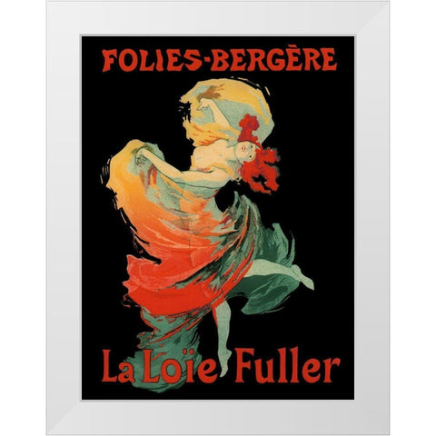 Folies-Bergere White Modern Wood Framed Art Print by Vintage Apple Collection