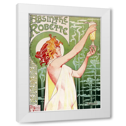 Livemont Absinthe Robette Archival White Modern Wood Framed Art Print by Vintage Apple Collection