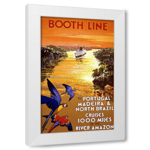 Trav Booth Line White Modern Wood Framed Art Print by Vintage Apple Collection