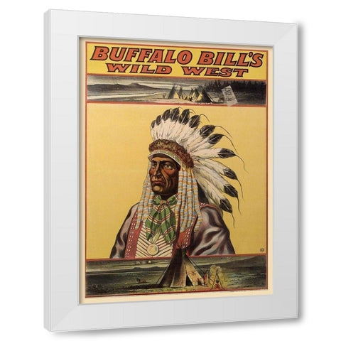 Buffalo Bills Wild West V White Modern Wood Framed Art Print by Vintage Apple Collection