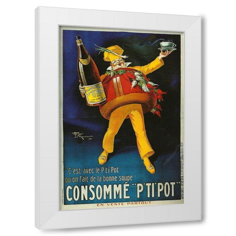 Consumme White Modern Wood Framed Art Print by Vintage Apple Collection