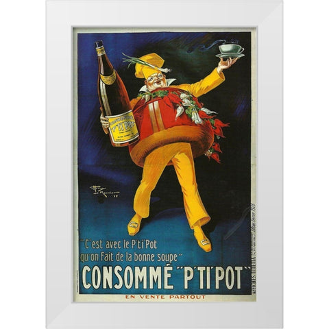 Consumme White Modern Wood Framed Art Print by Vintage Apple Collection