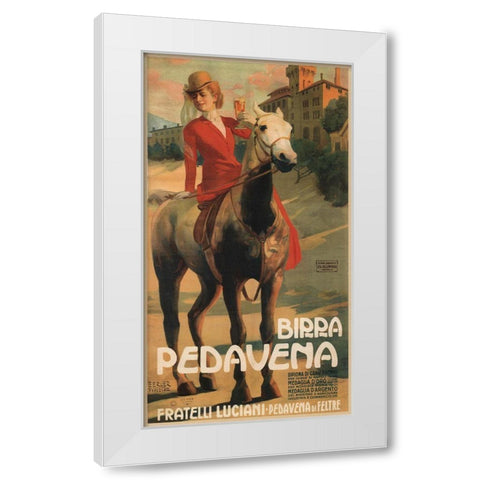 Pedavena Beer Italian White Modern Wood Framed Art Print by Vintage Apple Collection