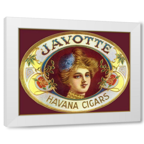 Vintage Adv Javotte Havana Cigars White Modern Wood Framed Art Print by Vintage Apple Collection