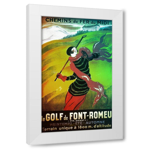 Le Golf de Font Romeau White Modern Wood Framed Art Print by Vintage Apple Collection