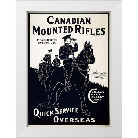 Canadian Mounties White Modern Wood Framed Art Print by Vintage Apple Collection