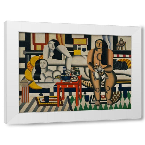 Fernand Léger - Three Women White Modern Wood Framed Art Print by Vintage Apple Collection