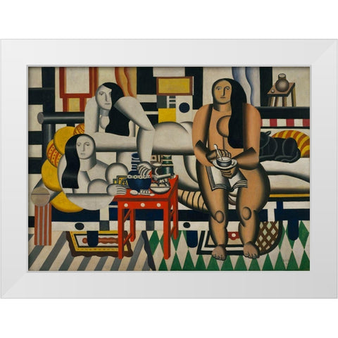 Fernand Léger - Three Women White Modern Wood Framed Art Print by Vintage Apple Collection