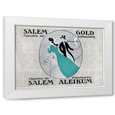 Gold Cigaretten White Modern Wood Framed Art Print by Vintage Apple Collection