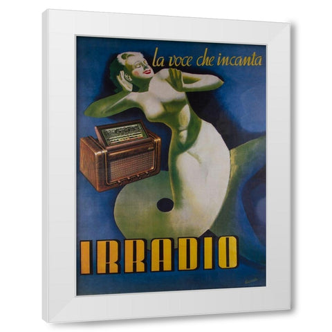 Irradio White Modern Wood Framed Art Print by Vintage Apple Collection