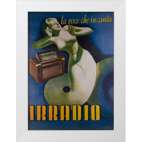 Irradio White Modern Wood Framed Art Print by Vintage Apple Collection