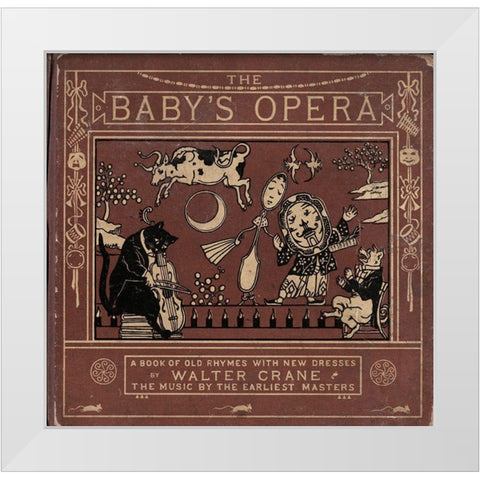 Babys Opera White Modern Wood Framed Art Print by Vintage Apple Collection