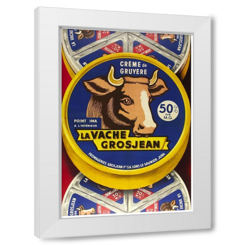 French Cheese Gruyere White Modern Wood Framed Art Print by Vintage Apple Collection