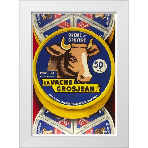 French Cheese Gruyere White Modern Wood Framed Art Print by Vintage Apple Collection