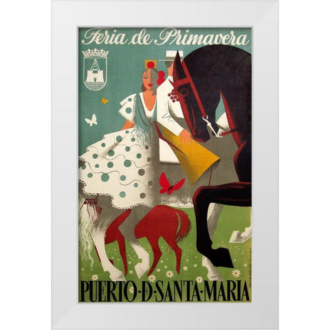 festival of spring White Modern Wood Framed Art Print by Vintage Apple Collection