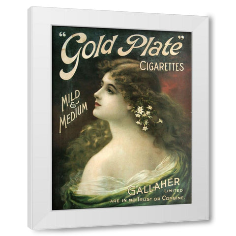 Gold Plate White Modern Wood Framed Art Print by Vintage Apple Collection