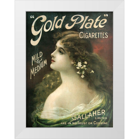Gold Plate White Modern Wood Framed Art Print by Vintage Apple Collection