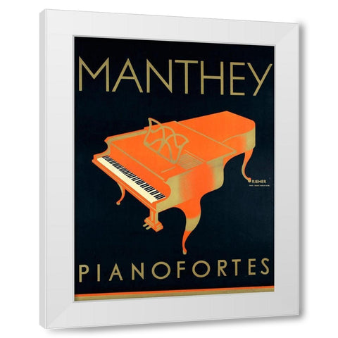 Manthey Piano White Modern Wood Framed Art Print by Vintage Apple Collection